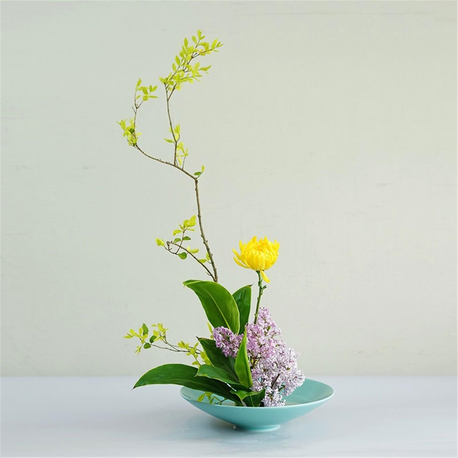 Sottovasi per Fiori Ciotola conica in Ceramica Piattino con Composizione Floreale Cinese Vaso(Blue)