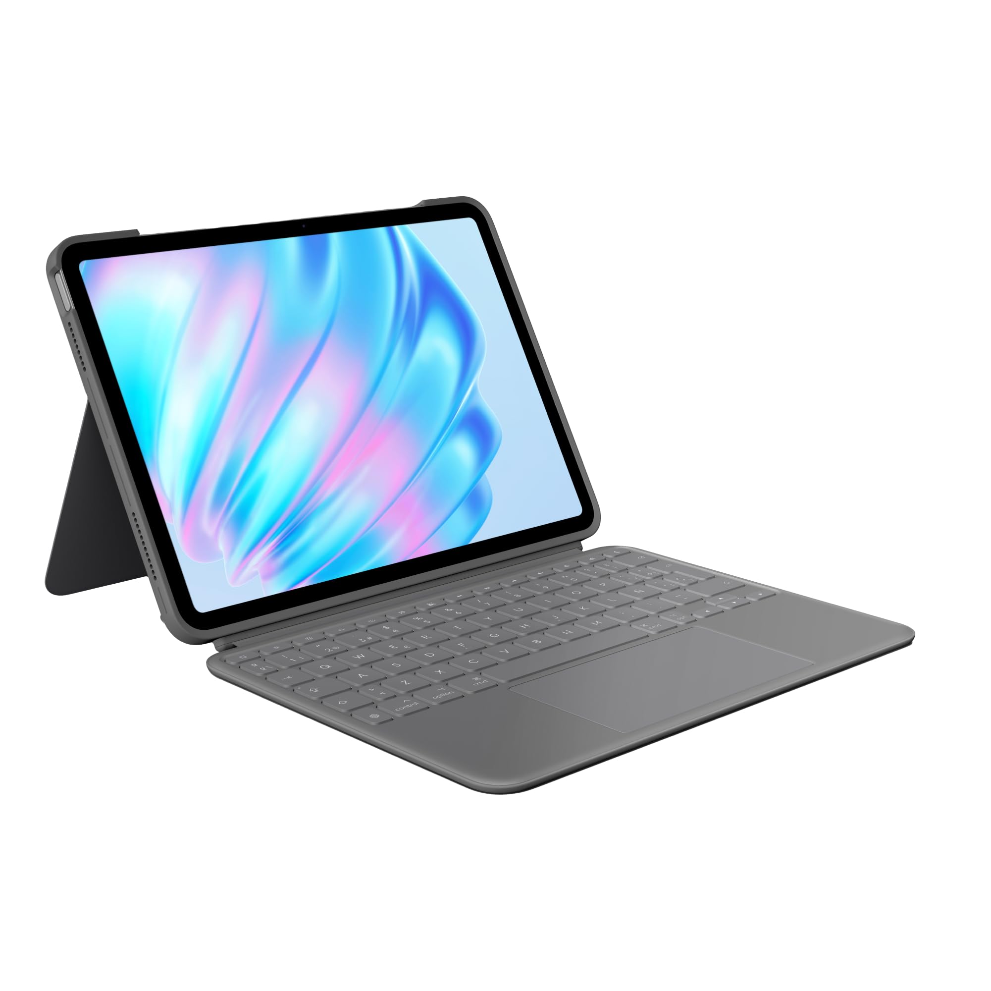 Logitech Combo Touch, iPad Air 11 in (M2 y M3), funda con teclado para iPad Air (5.a generación) - Teclado retroiluminado extraíble con soporte abatible, Disposición QWERTY Español - Gris