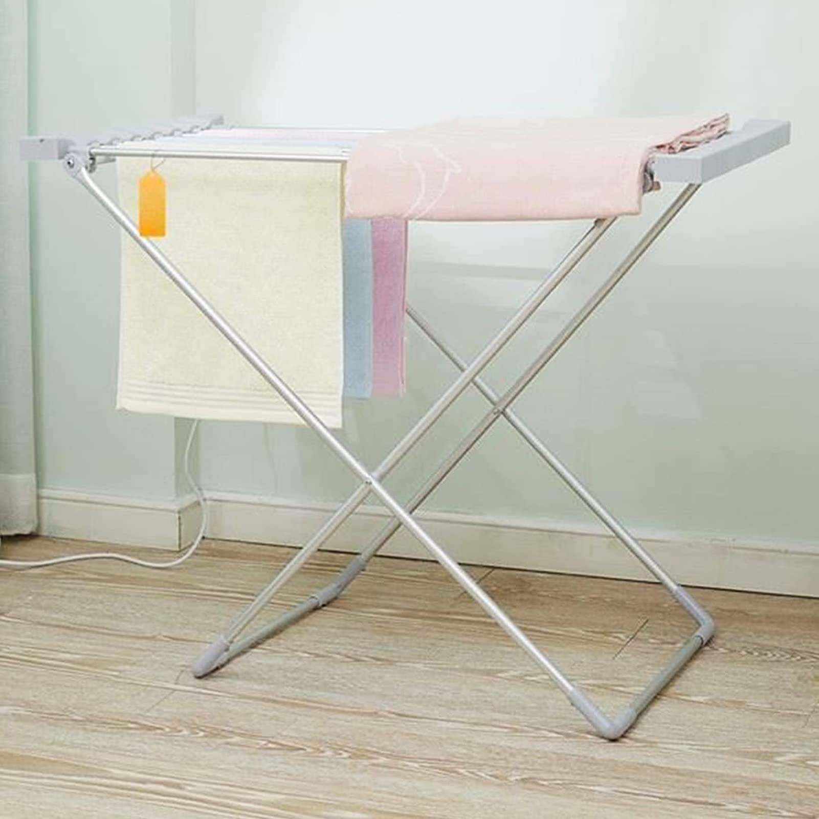 Stendibiancheria Riscaldato Elettrico Stendibiancheria Riscaldato con 8 Tubi Riscaldati - Stendibiancheria Riscaldato Tipo X per Casa, Asciugatrice Elettrica Pieghevole per Interni per Hotel/Camera