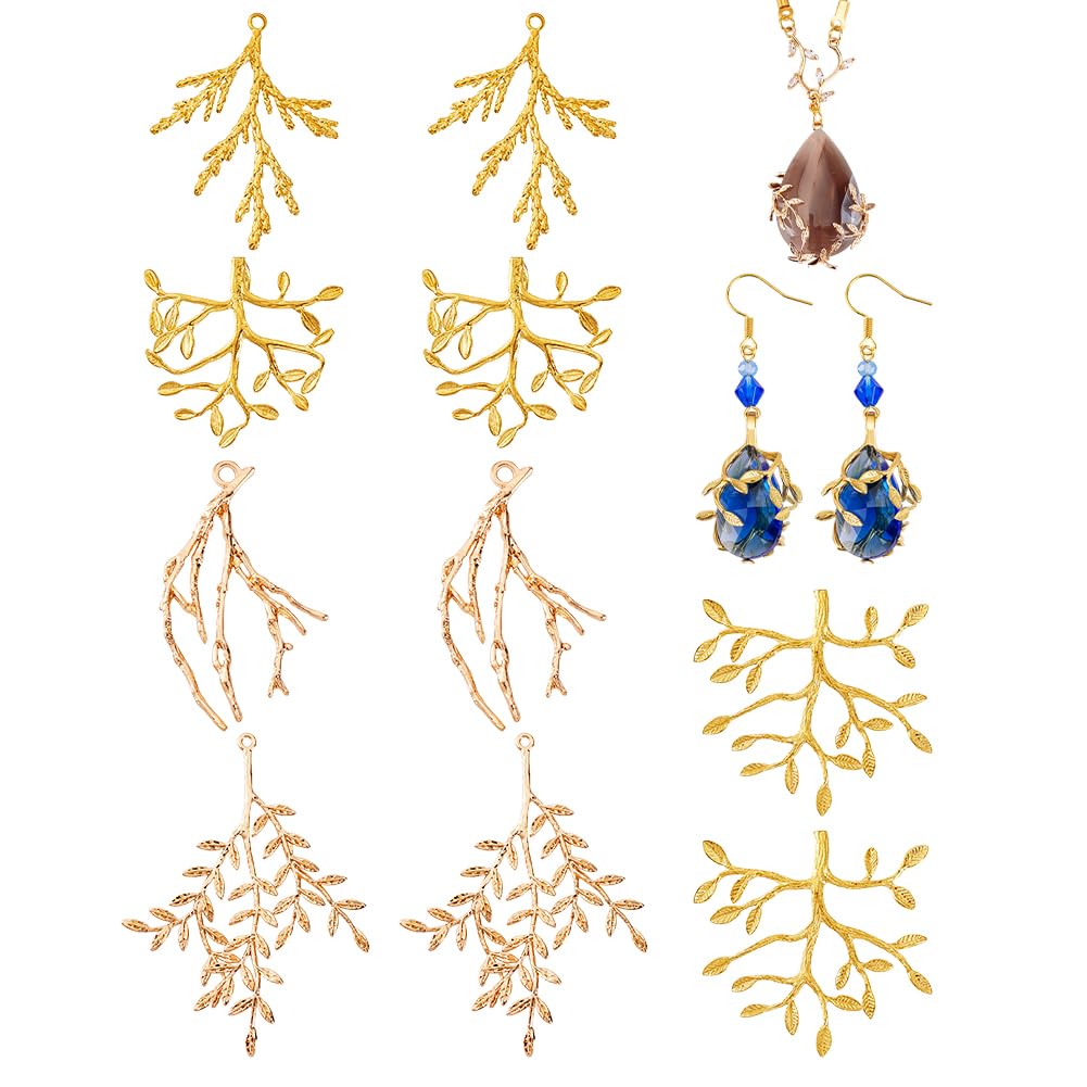 Plateaux pendentif branche dorée : fixez facilement vos cabochons sans soudure complexe - 6