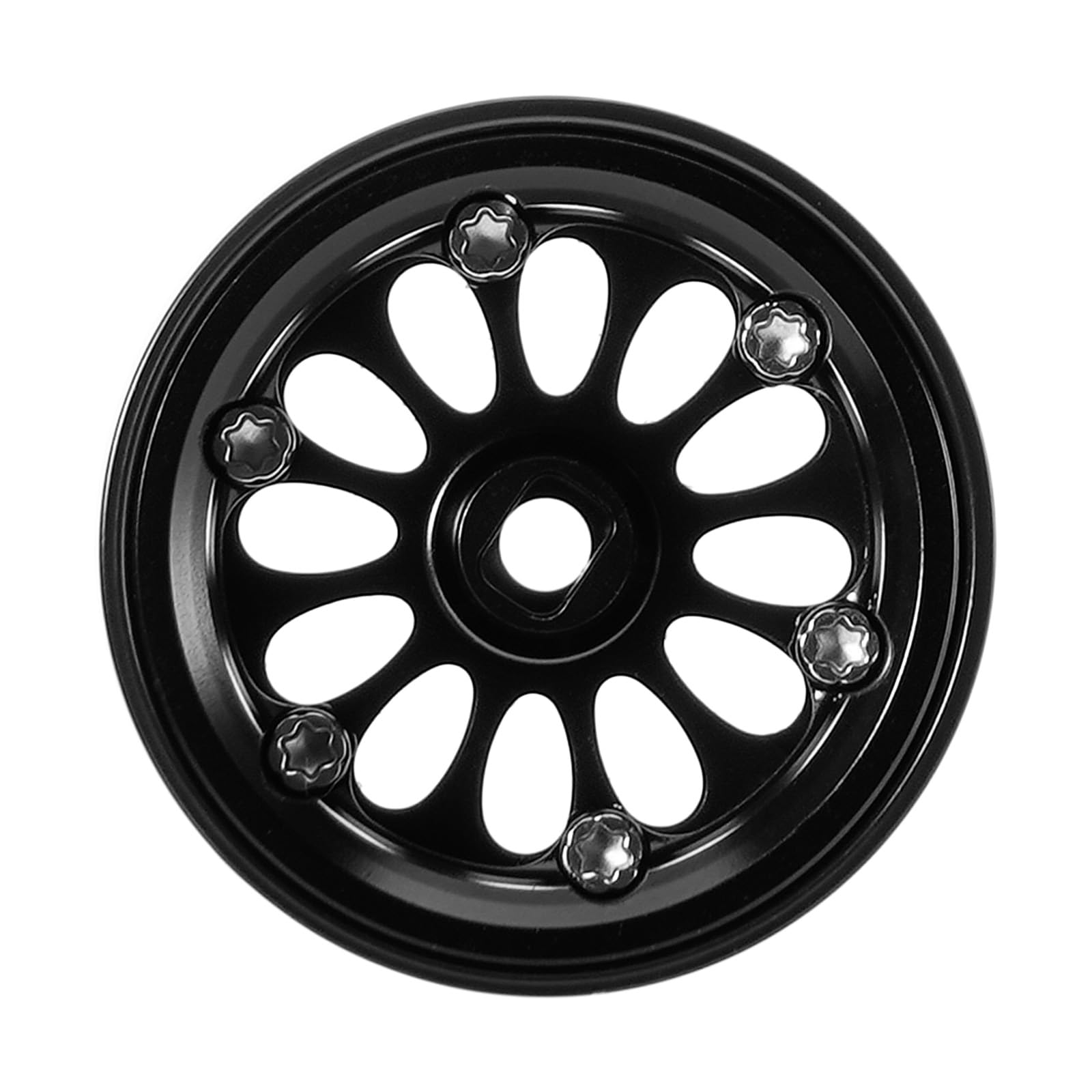 INJORA D19 Ripple 0,7" Cerchi Beadlock in Ottone con Rivestimento Nero per 1/30 Axial SCX30 (W7005)