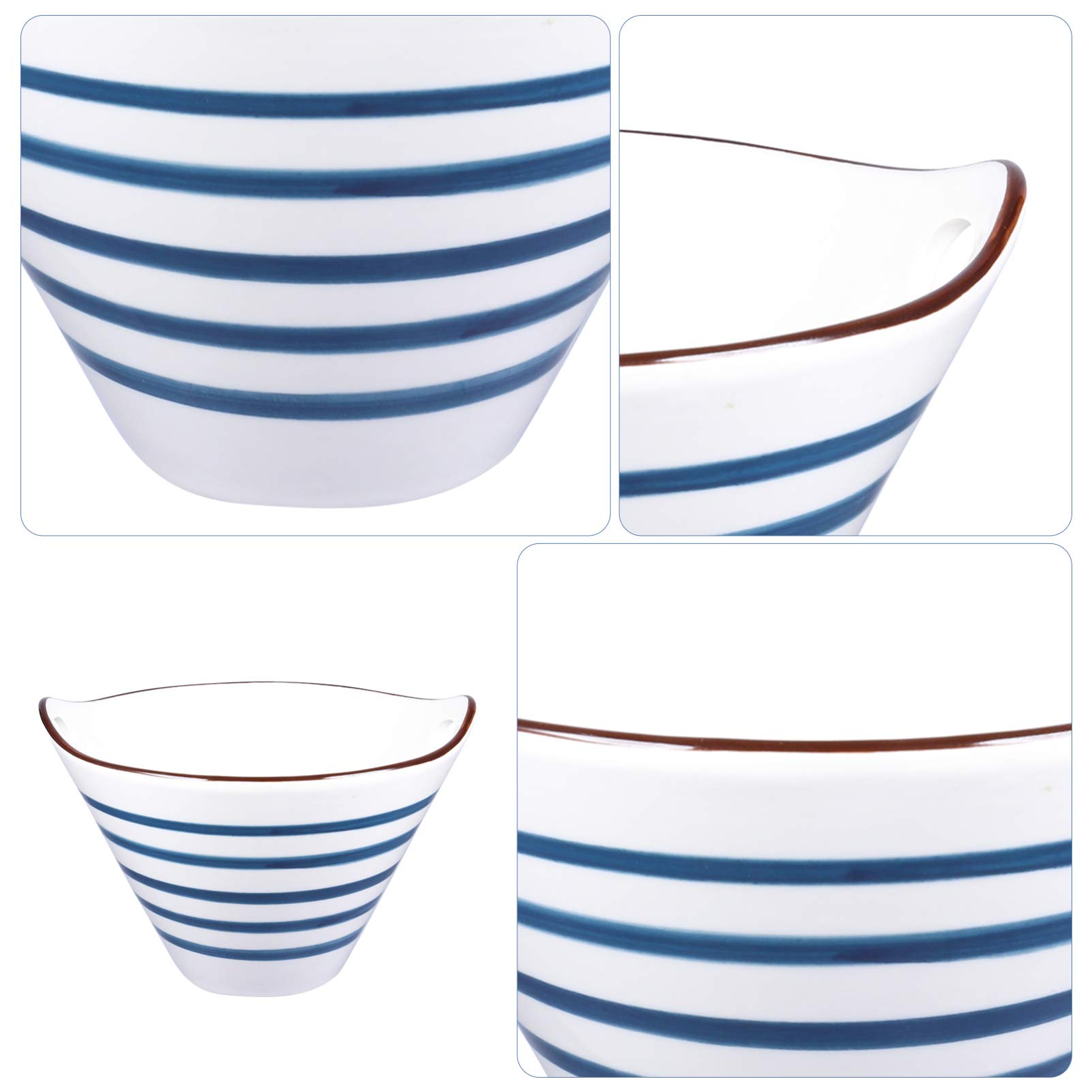 Cuenco de Ramen japonés de cerámica, Cuenco Grande de Ramen, Cuenco para cocinar Sopa para asiático Udon Soba Pho (Azul 1)