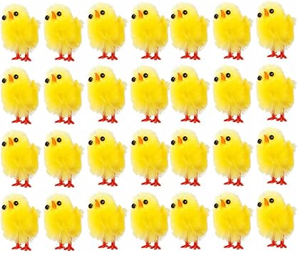 HEALLILY 120pcs 3cm Easter Mini Chicks Set Cartoon Fuzzy Newborn Chicken Easter Funny Party Supplies Easter Chicken Decorations