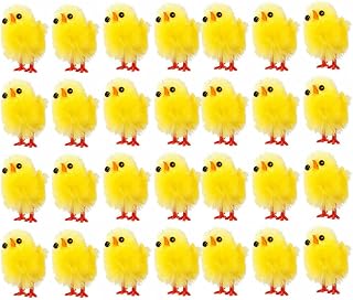 HEALLILY 120pcs 3cm Easter Mini Chicks Set Cartoon Fuzzy Newborn Chicken Easter Funny Party Supplies Easter Chicken Decorations