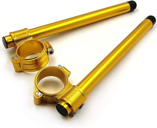 Miniatura 8 de Par elevador manillar 1.772 in tubo Clip-ons Manillares Abrazadera Oro Compatible con Cafe Racer Harley