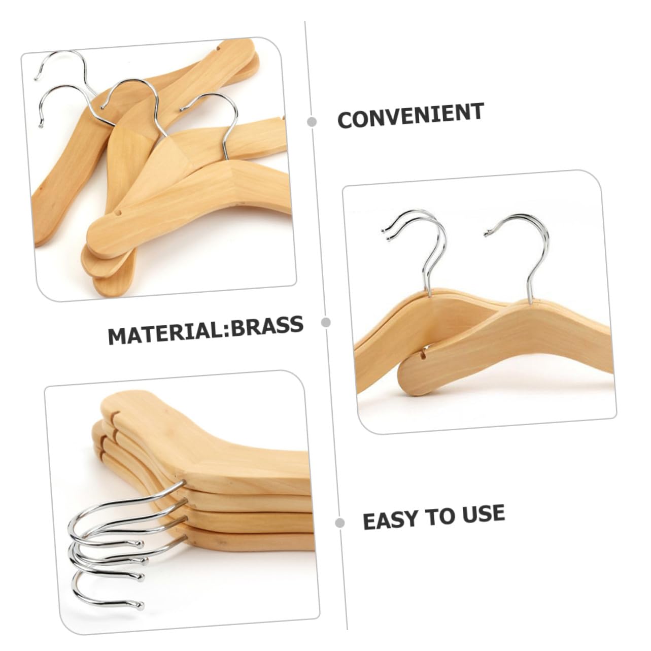 Perchas de Madera para Niños 5 Piezas, Perchas Pequeñas