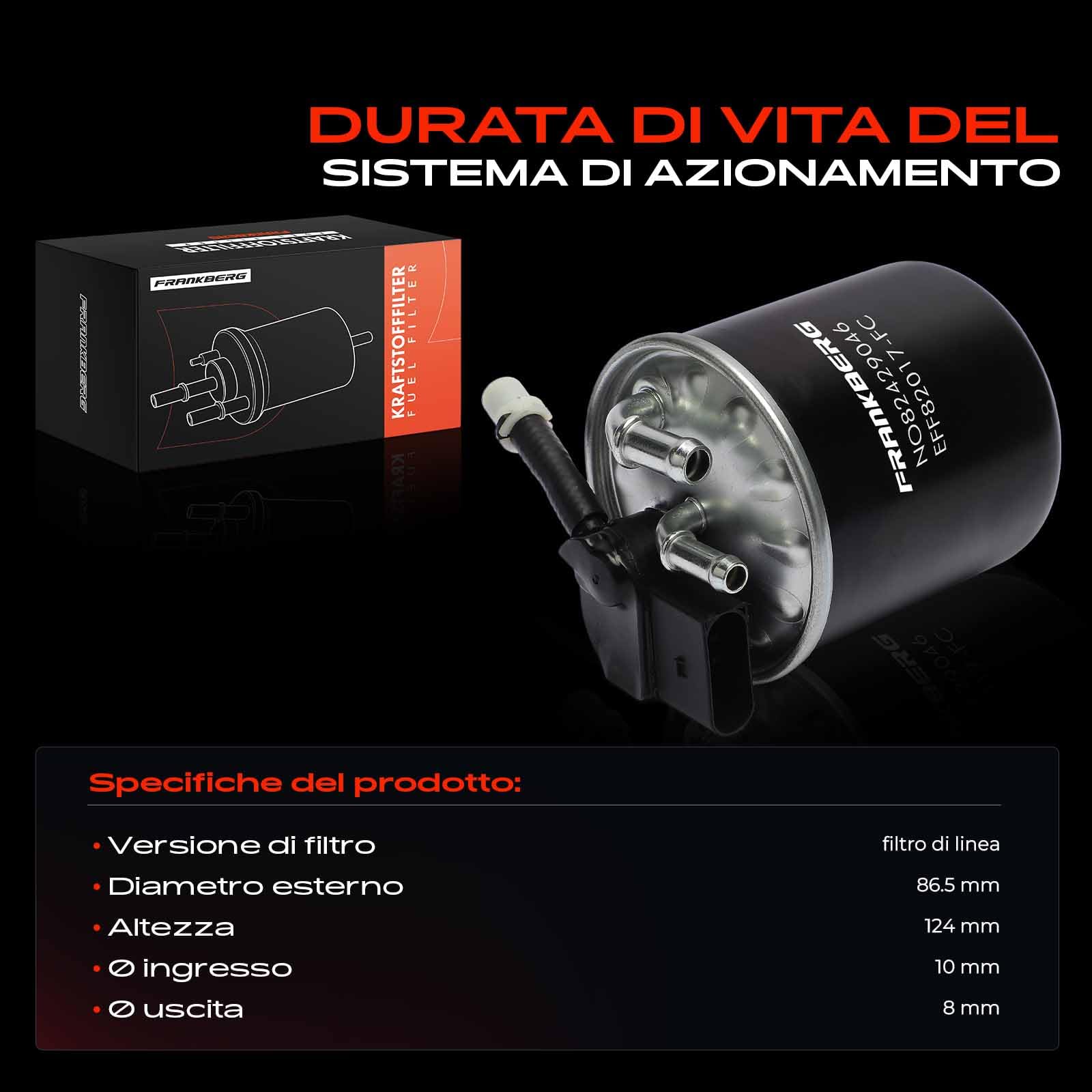 Frankberg Filtro carburante Diesel Compatibile con Classe C W204 A205 Classe C T-Model S204 S205 CLS C218 Classe E W212 Classe E T-Model S212 GLK-Class X204 CLS C218 Replace# 6510902852
