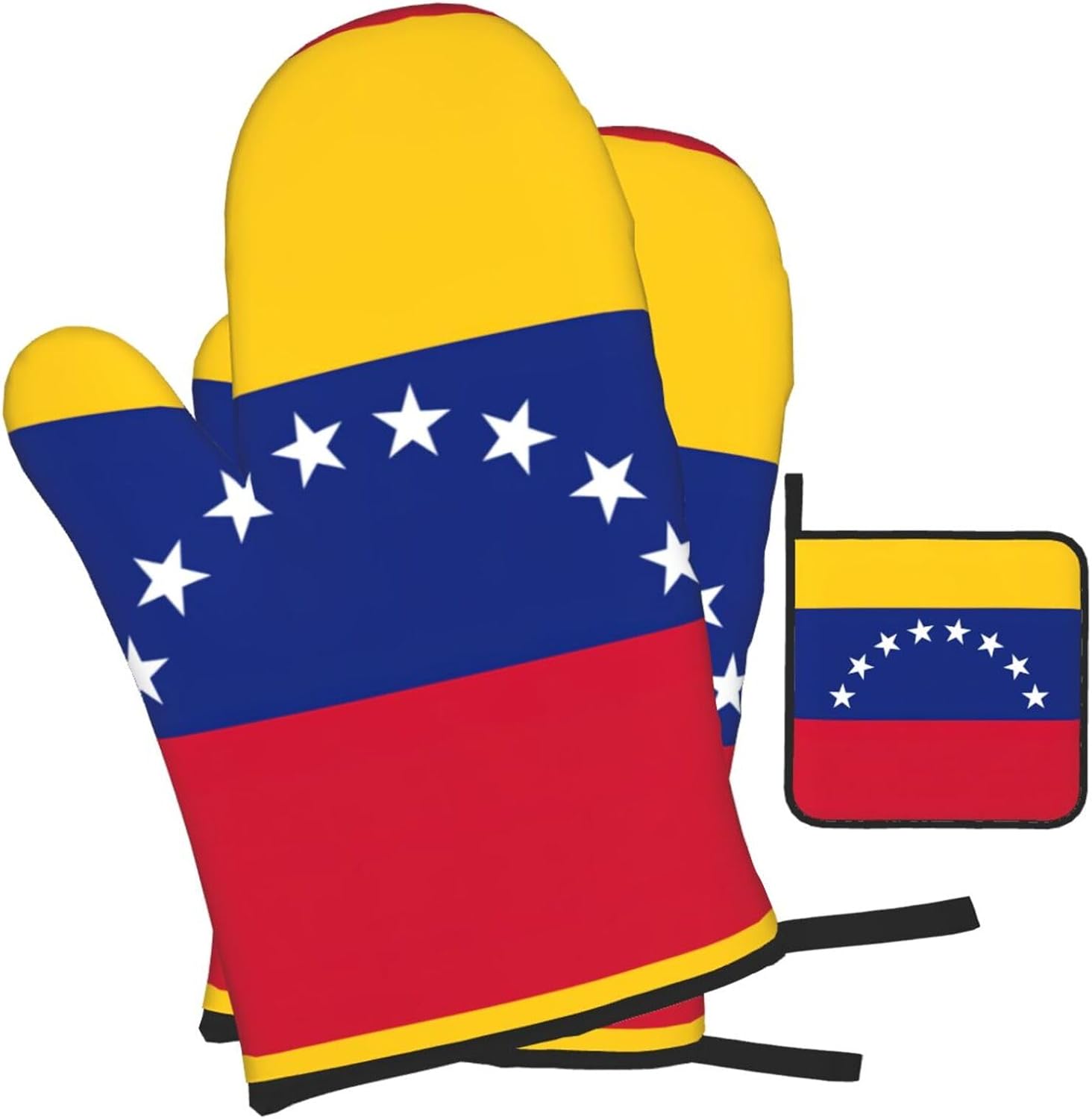 Flag of Venezuela Print Heat Resistant Microwave Gloves, Used for Baking, Cooking, and Fashion Kitchen Essentials