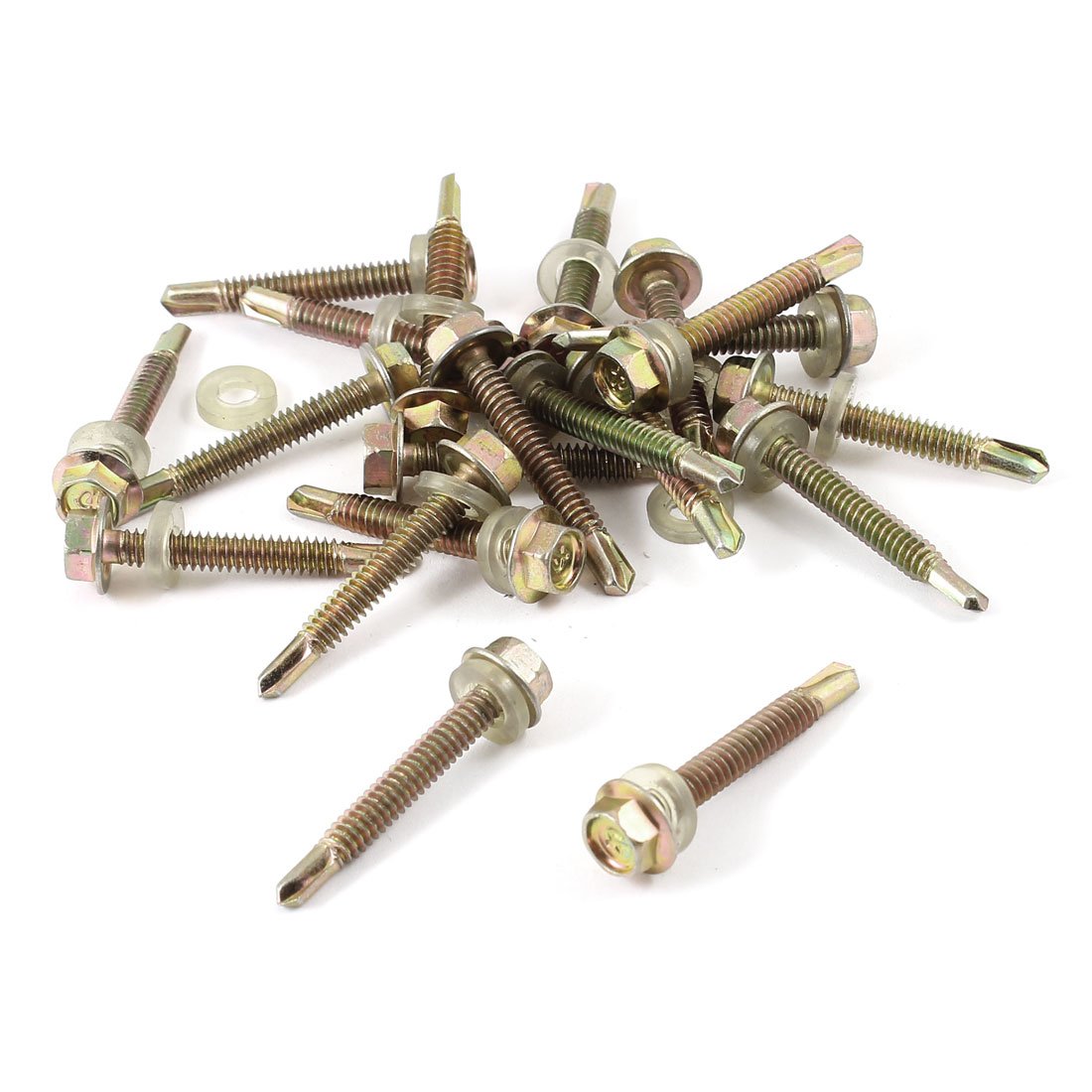Sourcingmap Metal Hex Head Self Tapping Bolt Fastener Screw 5mm x 27mm 20 Pcs