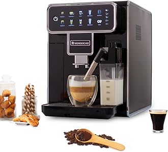 Wonderchef Regenta Fully Automatic Coffee Machine | For brewing Americano, Cappuccino, Latte, Macchiato, Flat White, Espresso | Bean-To-Cup Coffee at 19 bar pressure