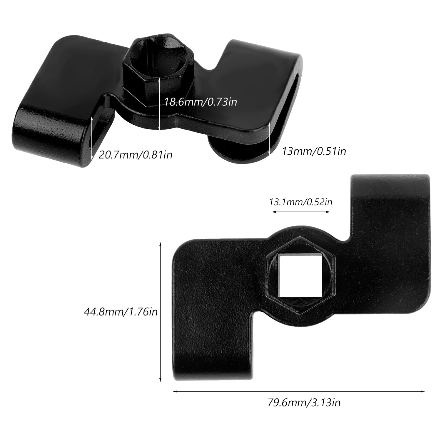 Wrench Extender Adapter, Universal Wrench Extender Compatible with 1/2 Inch 21mm Hex Driver, Carbon Steel, 8 x 6.4 x 3.4 mm, Home Improvement Tools — view 2