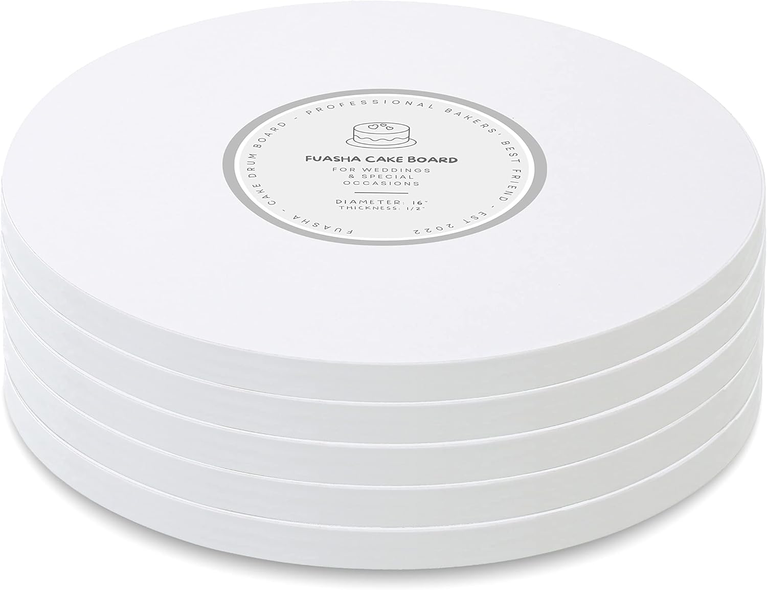White Cake Drum Boards Round 16 Inch Cake Board (5 Pack