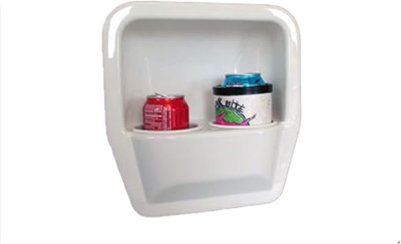 Drink Caddy, Holds 2 Drinks White - Recessed