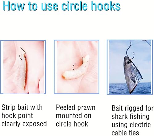 Miniatura 4 de Ganchos circulares para bagre, anzuelos de pesca de pulpo deportivos para agua salada, tamaño 10-140, ganchos grandes para peces de agua dulce,