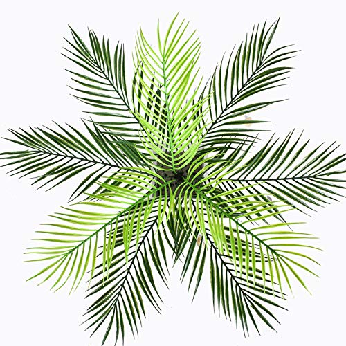 Cattree Artificial Tropical Palm Plants, Plastic Shrubs Fern Leaves Grass Coconut Tree Fake Bushes Indoor Outdoor Home Garden Verandah Office Table Centerpieces Arrangements Diy Decoration - 1 Pack #TOP3