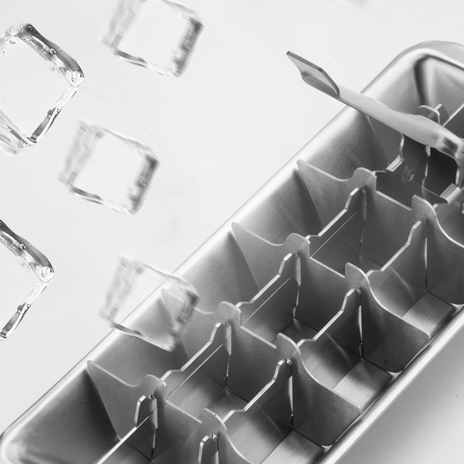 Eiswürfelbehälter – 18 Fächer (1 Stück) Griff mit zum einfachen Lösen | Schmelzschneemaschine, DIY, abnehmbare Form für Tiefkühlkost, Zubereitung von gekühlten Getränken D