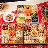 (12月31日着) 板前魂の琥珀 板前魂 おせち 特大8.5寸重箱 和洋中三段重 中華風 湯浅醤油豚角煮付 5人前 43品目