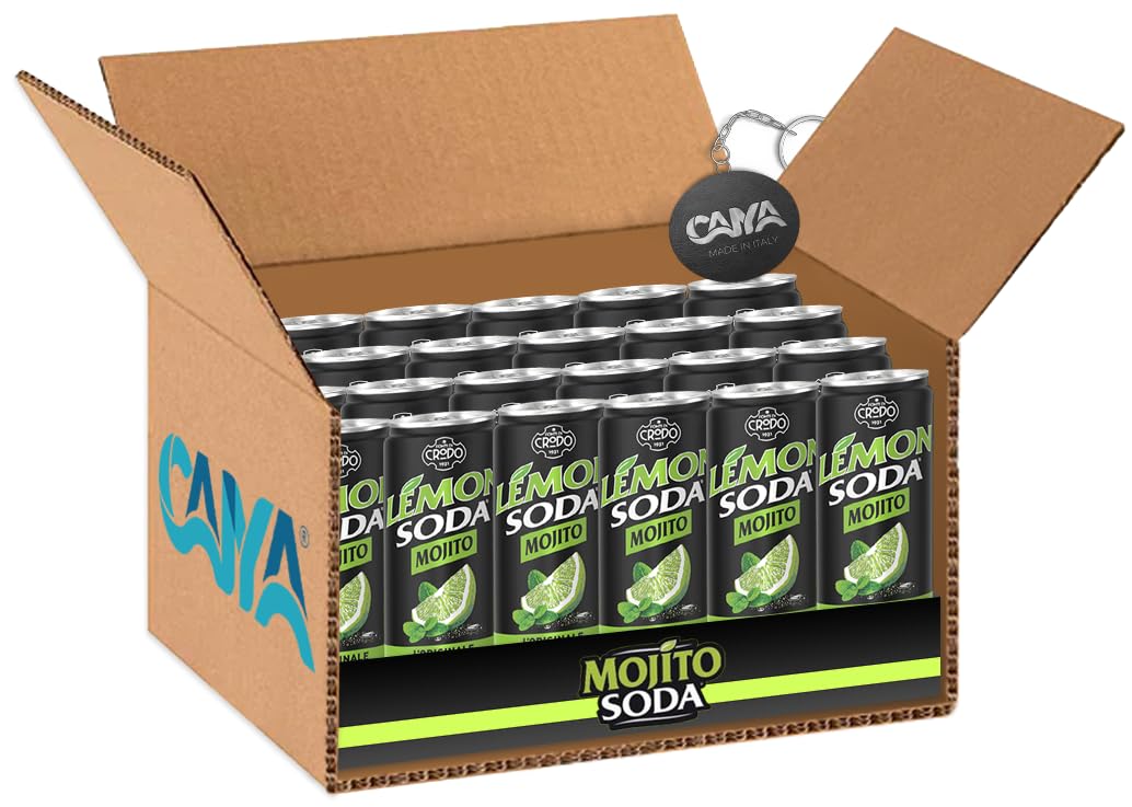 24X Lemonsoda Mojito L'Originale Analcolico Italiano Lemon Soda 330ml [CAIYA® BOX da 24 Lattine] - Drink Summer 2023