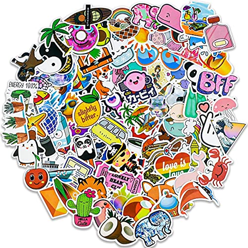 100 Pcs Girls Stickers for Water Bottles Vinyl Waterproof Stickers Cute Aesthetic Vsco Stickers for Kids Teens Sticker for Laptop Skateboard Computer Bottle Phone Luggage Decal Cool Teen Sticker