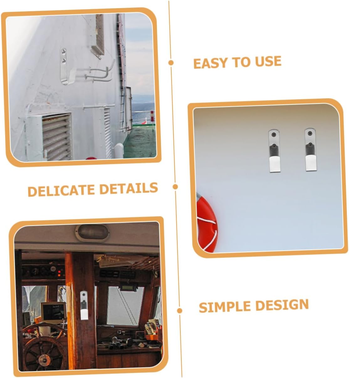 PartyKindom 8pcs Stainless Steel Boat Hooks Hangers for Docking Yacht and Outdoor Use Versatile Hooks for Hanging Towels Bags and More Smooth Finish Heavy Duty Design