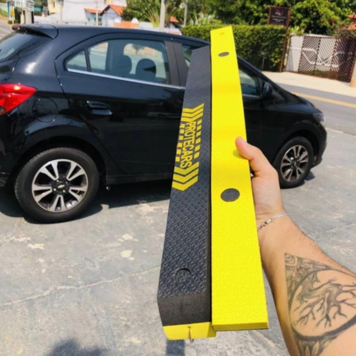 Protetor Magnético para Porta de Carro - 4 Peças - 2 Ímãs - Amarelo
