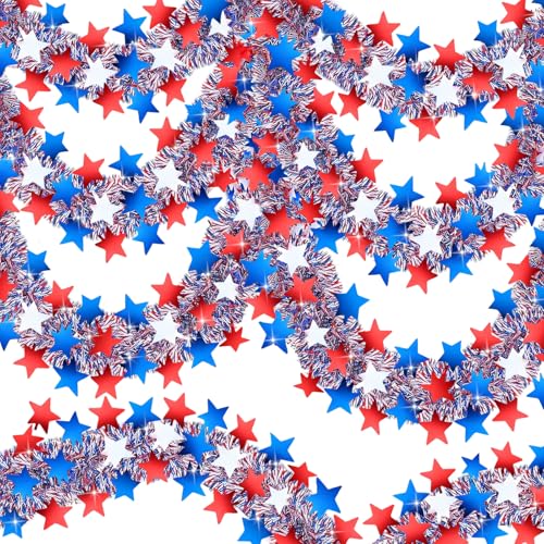 Guirlande patriotique du 4 juillet de 15m rouge blanc bleu
