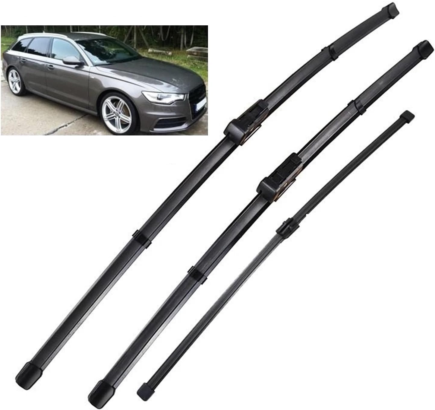 MadongJ Windshield Windscreen Wiper Blades for Audi A6 C7 2011-2017, Replacement Blades All-Weather Performance Streak-Free Windshield Wipers