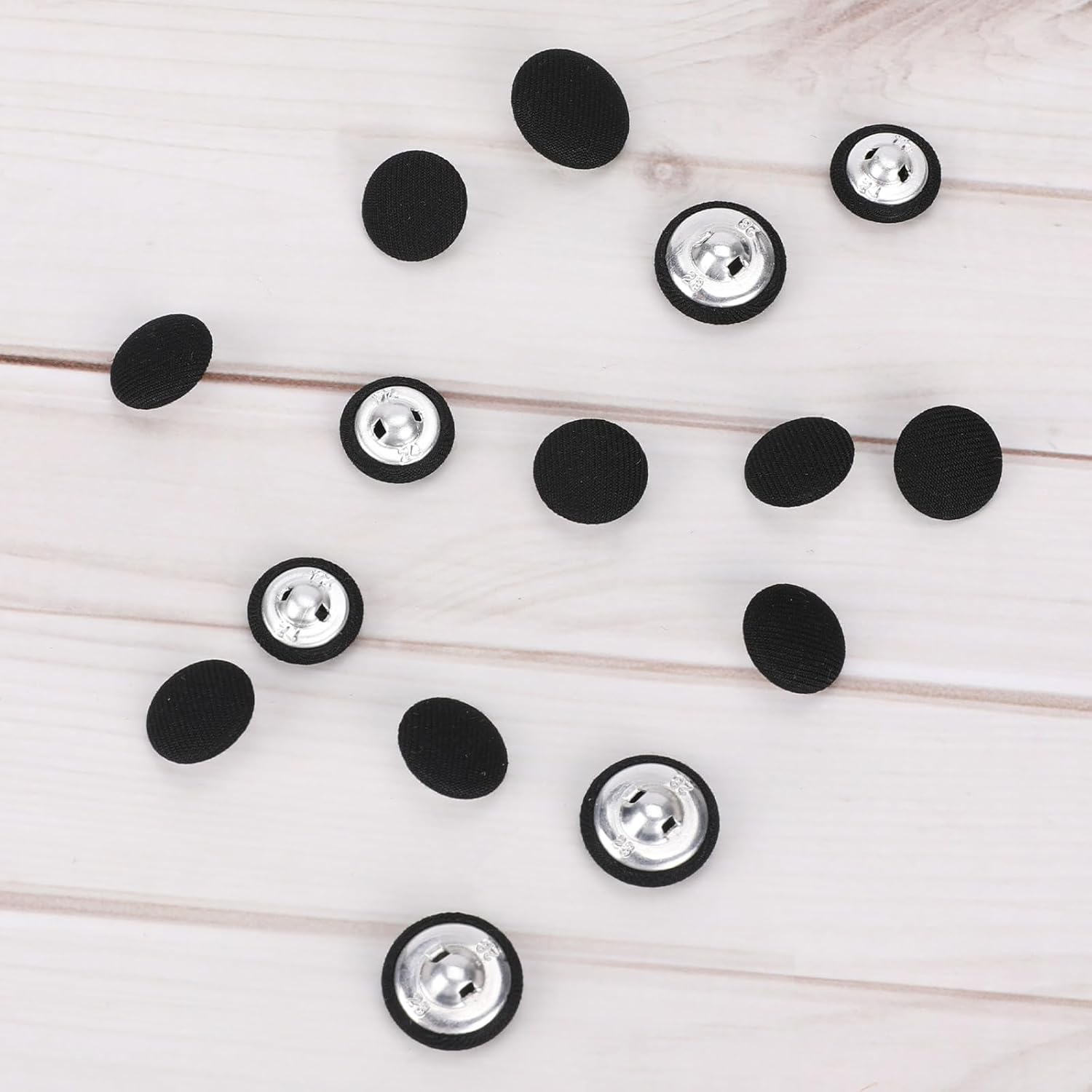 40 Pcs Black Satin Buttons, Small Tuxedo Suit Buttons Vintage Coat Sewing Button Fabric Covered Round Metal Shank Button for Jacket Dress Gowns Blouse Skirts Crafts(18mm/15mm/11.5mm) - Image 6