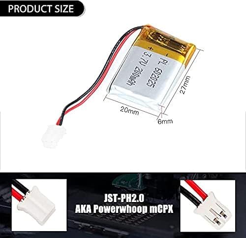 Miniatura 3 de 3.7V 200mAh 602025 Lipo Rechargeable Ion Pack with JST Connector 1pcs