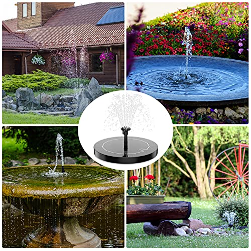 AISITIN Solar Springbrunnen für Außen, 2.5W Solarbrunnen für Draussen mit 4 Stützstangen Solar Teichpumpe Outdoor Wasserpumpe Solar Schwimmender Fontäne Pumpe mit 6 Effekte für Garten,VogelBad,Teich