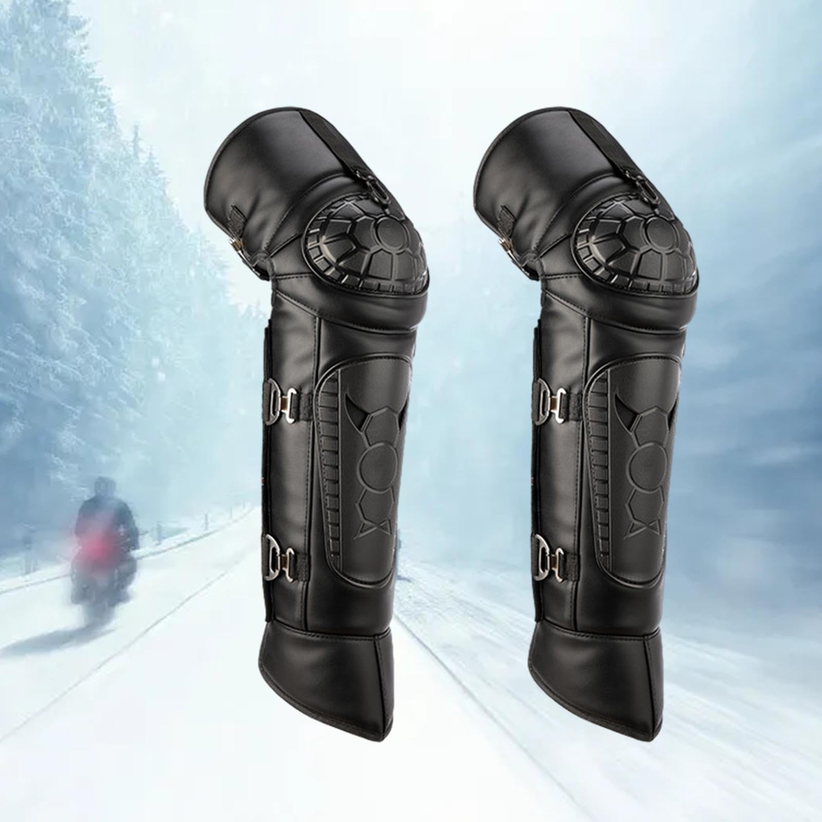 kowaku Motorcycle Windproof Knee Pads Motorcycle Knee Shin Guards, Warm Leggings Covers for Winter Ski Riding Skating Snowboarding, Style F