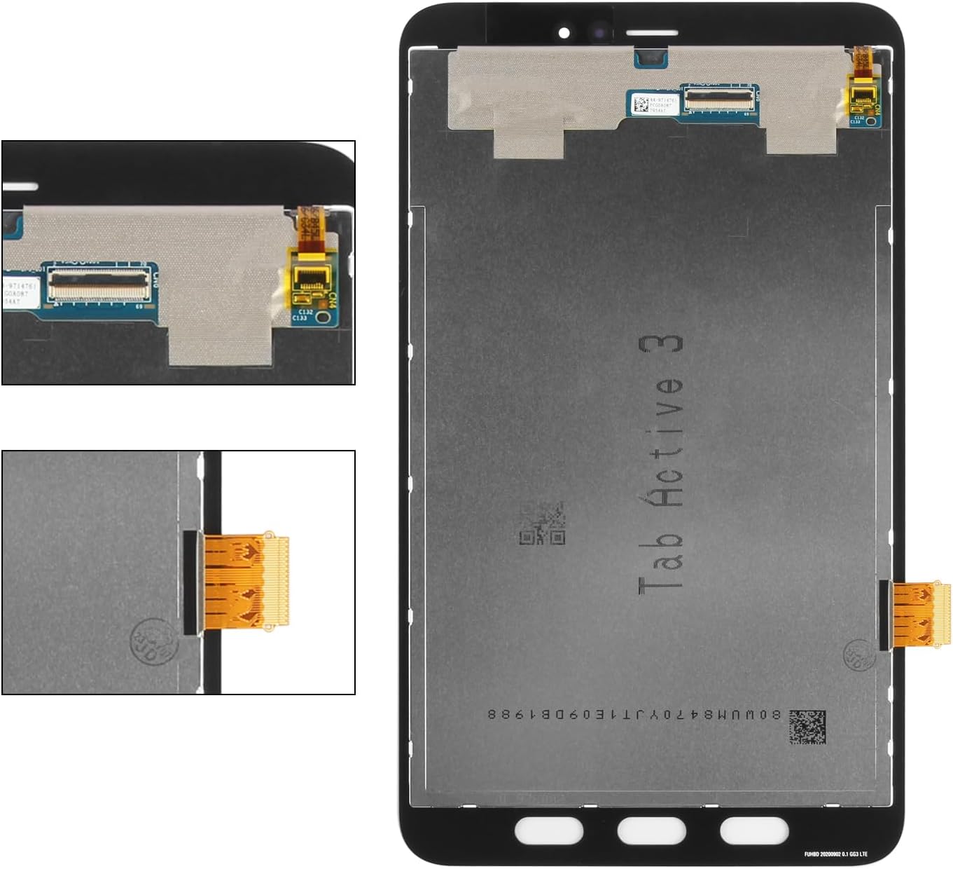 for Samsung Galaxy Tab Active 3 8.0 Screen Replacement for Galaxy Tab Active 3 3rd 2020 SM-T575 SM-T577 LCD Display Touch Screen Digitizer Assembly Kit (Black)