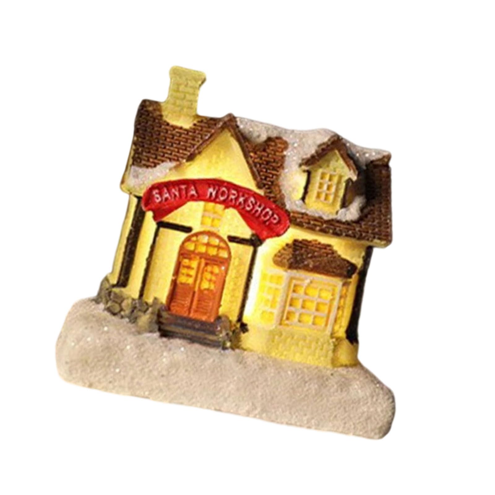 LEIQI Christmas Decorations,LED Lighted Christmas Village Houses Gingerbreads House Figurines for Holiday Xmases