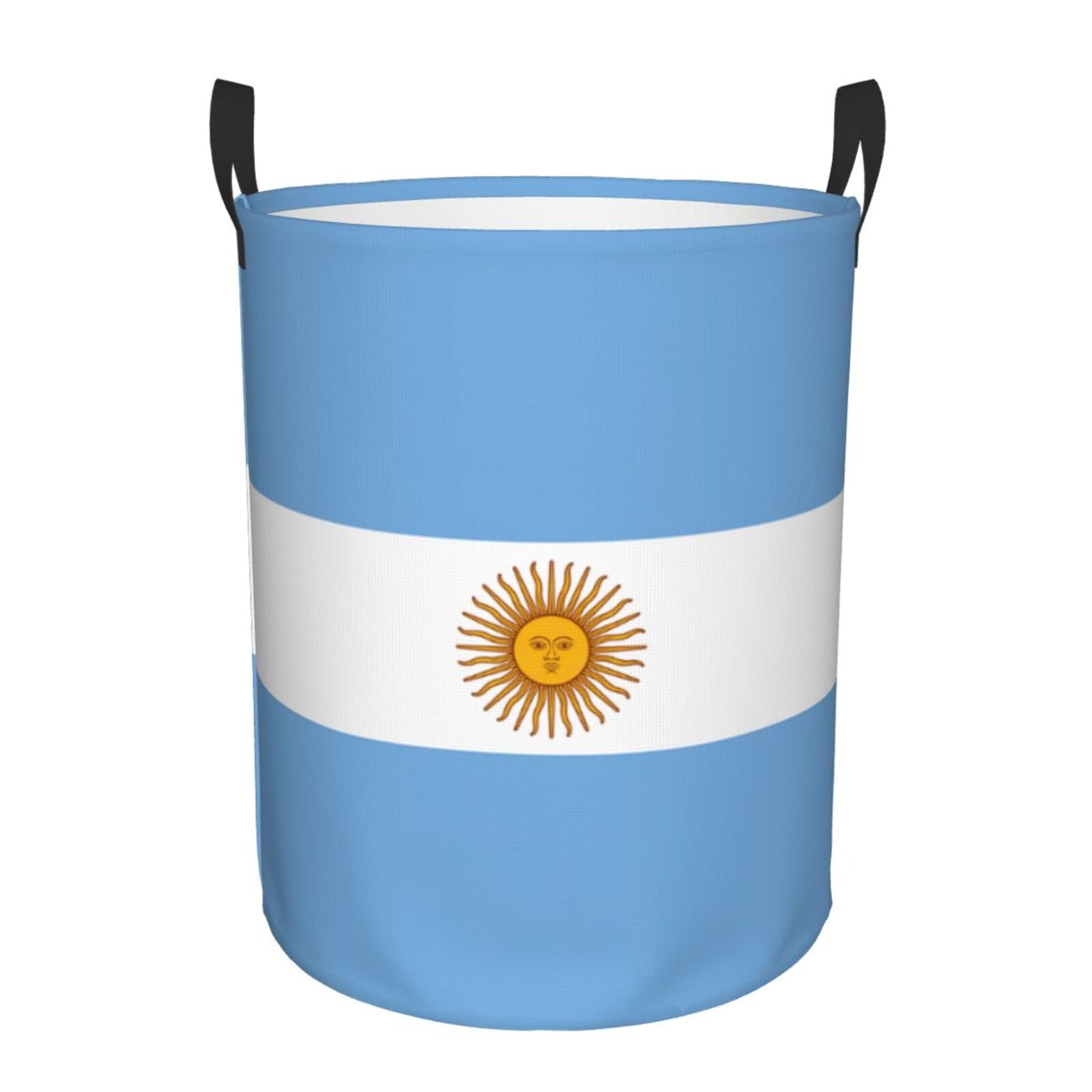 Grand panier linge motif Argentine, grand bac déco pour couvertures