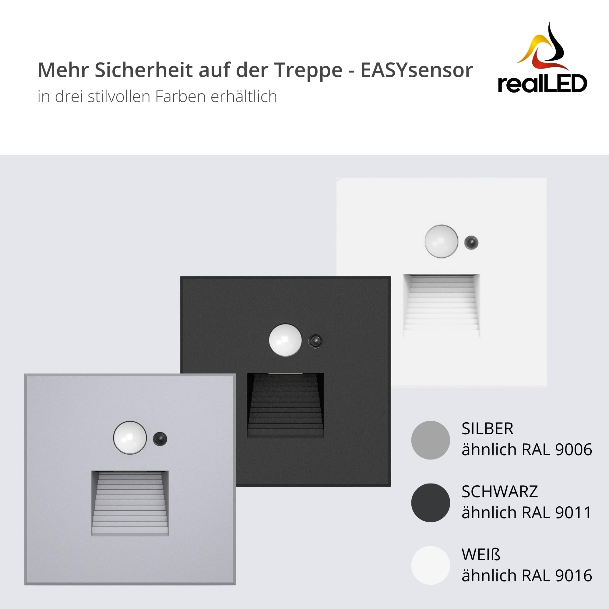 Treppenleuchte EASY 1,5 W 3000K warmweiß | weiß | Mit Sensor