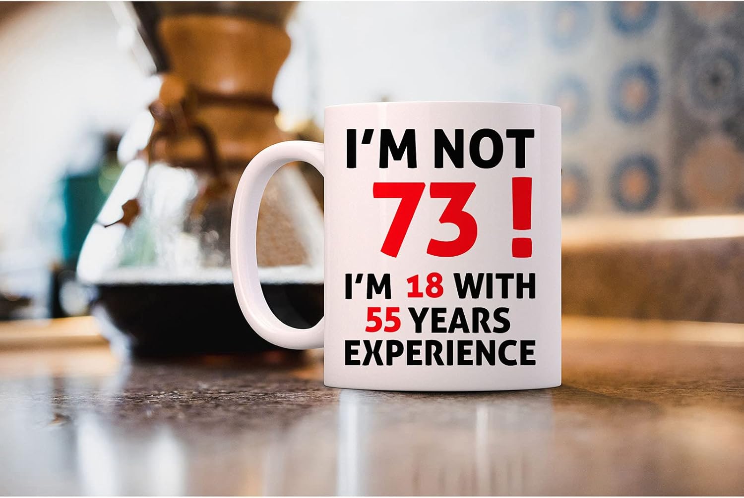 73rd Birthday Gifts for Women Men, Funny 73 Year Old Birthday Gift Coffee Mug, 1951 73rd Birthday Mugs for Women Men, Dad, Mom, Brother, Grandpa, Grandma, 11 oz Tea Cup I'M NOT 73 - Image 5