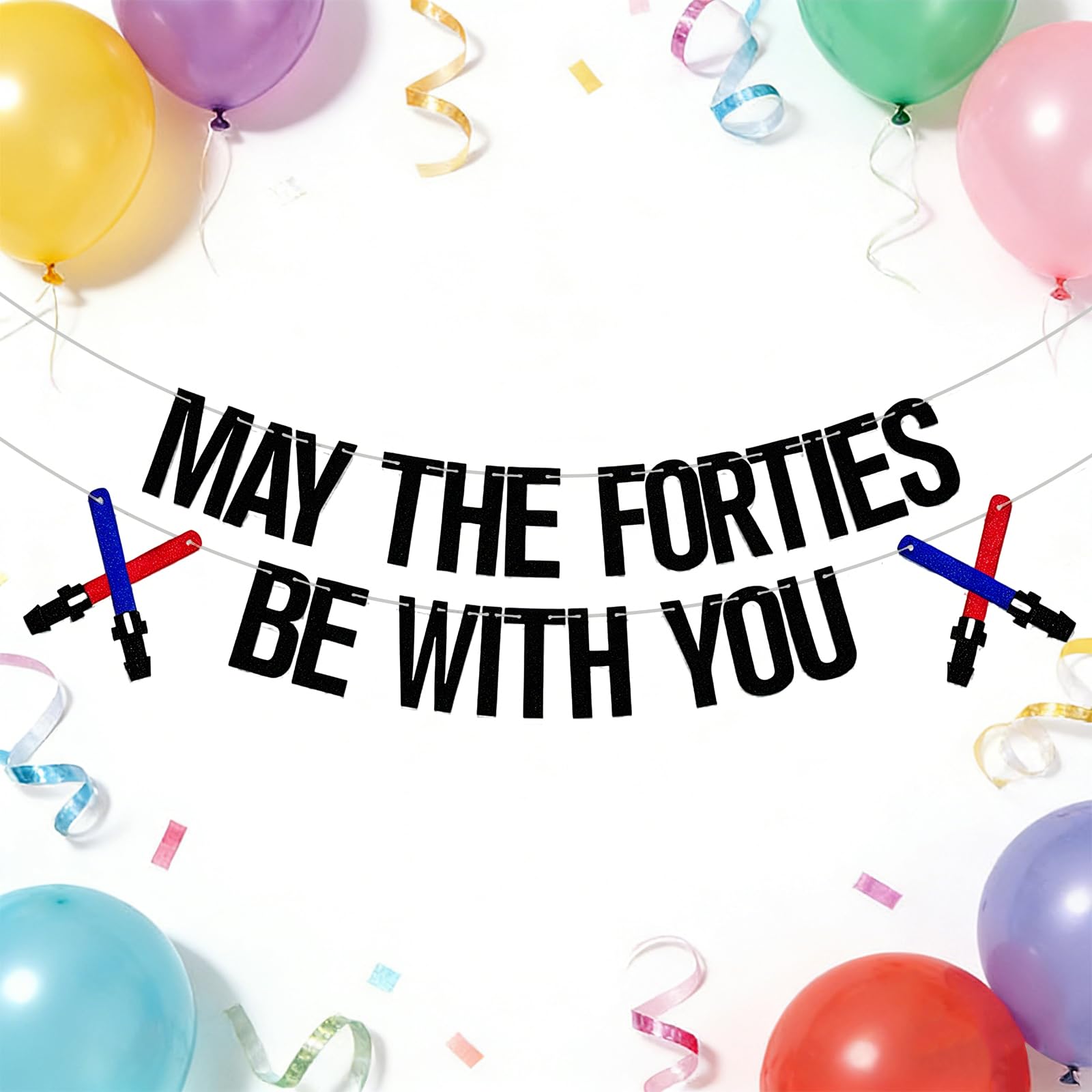 1 Set Black 40th Birthday Banner for Birthday Party