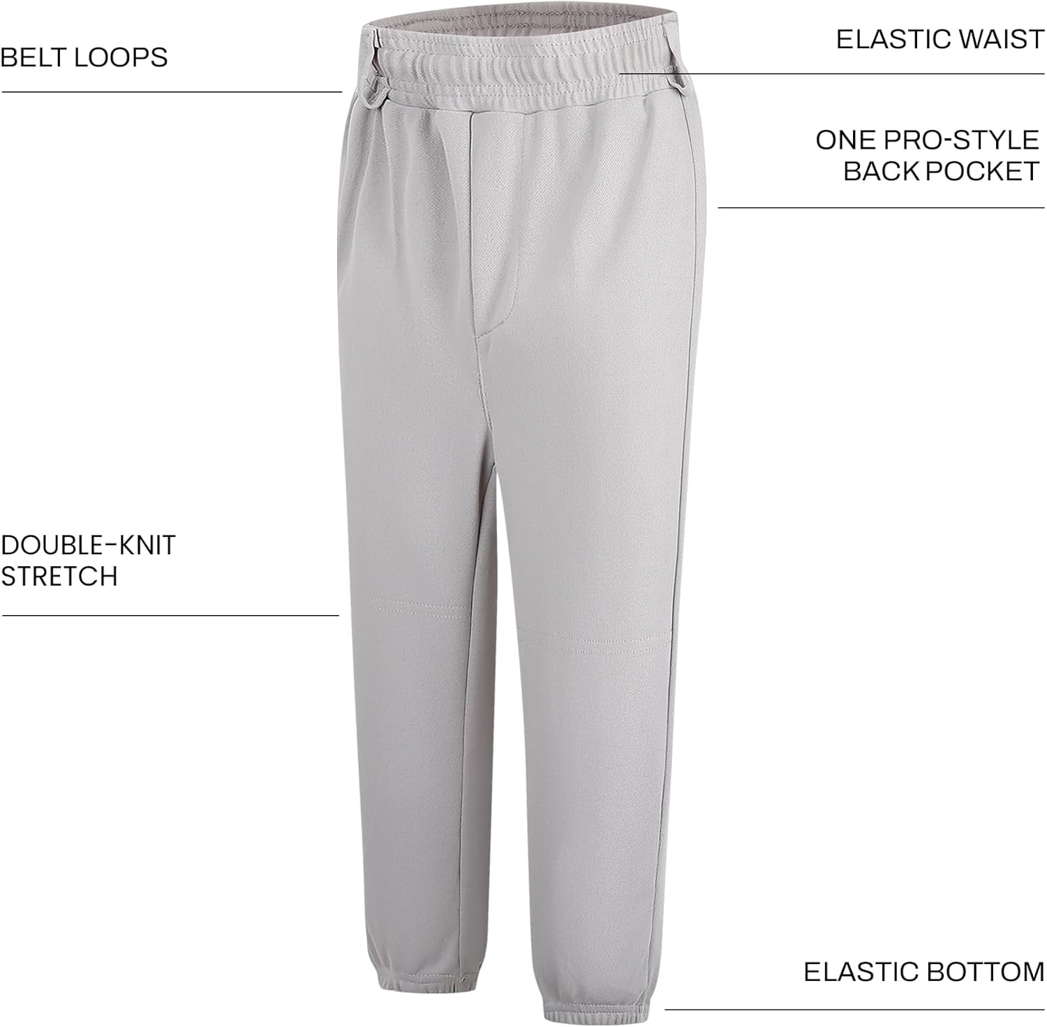 2T/3T/4T/5T to Youth Toddler Boys Baseball Pants Girl Softball Pants Kids Tee Ball Pants with Side Piping/Braid - Image 3