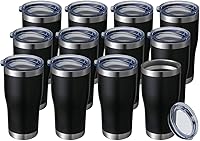 Vista 16 de HASLE OUTFITTERS Vaso de 20 onzas a granel, vasos de acero inoxidable con tapa, vaso aislado al vacío, vaso de doble pared, tazas de café, gris