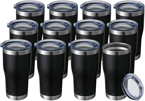 Hasle Outfitters Vasos aislados de acero inoxidable reutilizables de 20 onzas, vasos de viaje con tapa para café, de doble pared al vacío, vaso