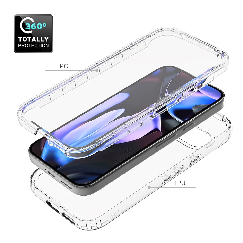 Robuste 360°-Hülle Mit Display-Schutz Für Google Pixel 9a – Transparent & Stoßsicher