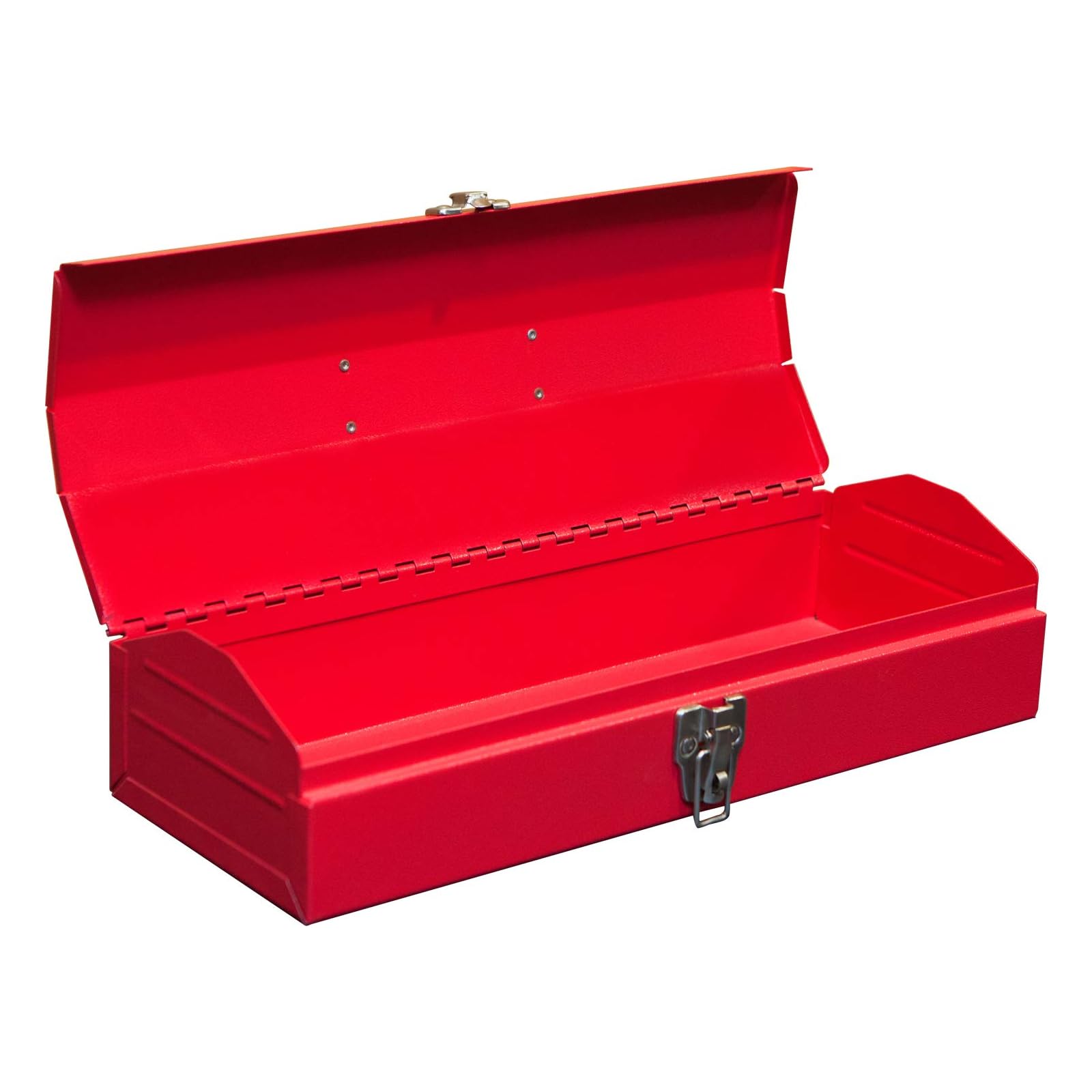 BIG RED TB102-1 Torin Caja de herramientas portátil de acero: estilo de techo a cadera de 16 pulgadas con cierre de pestillo de metal, rojo