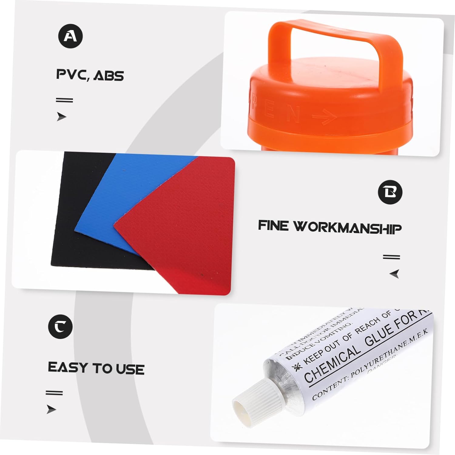 Ciieeo Complete Paddle Board Repair Kit Multi-functional Easy to Use for Inflatable Boats