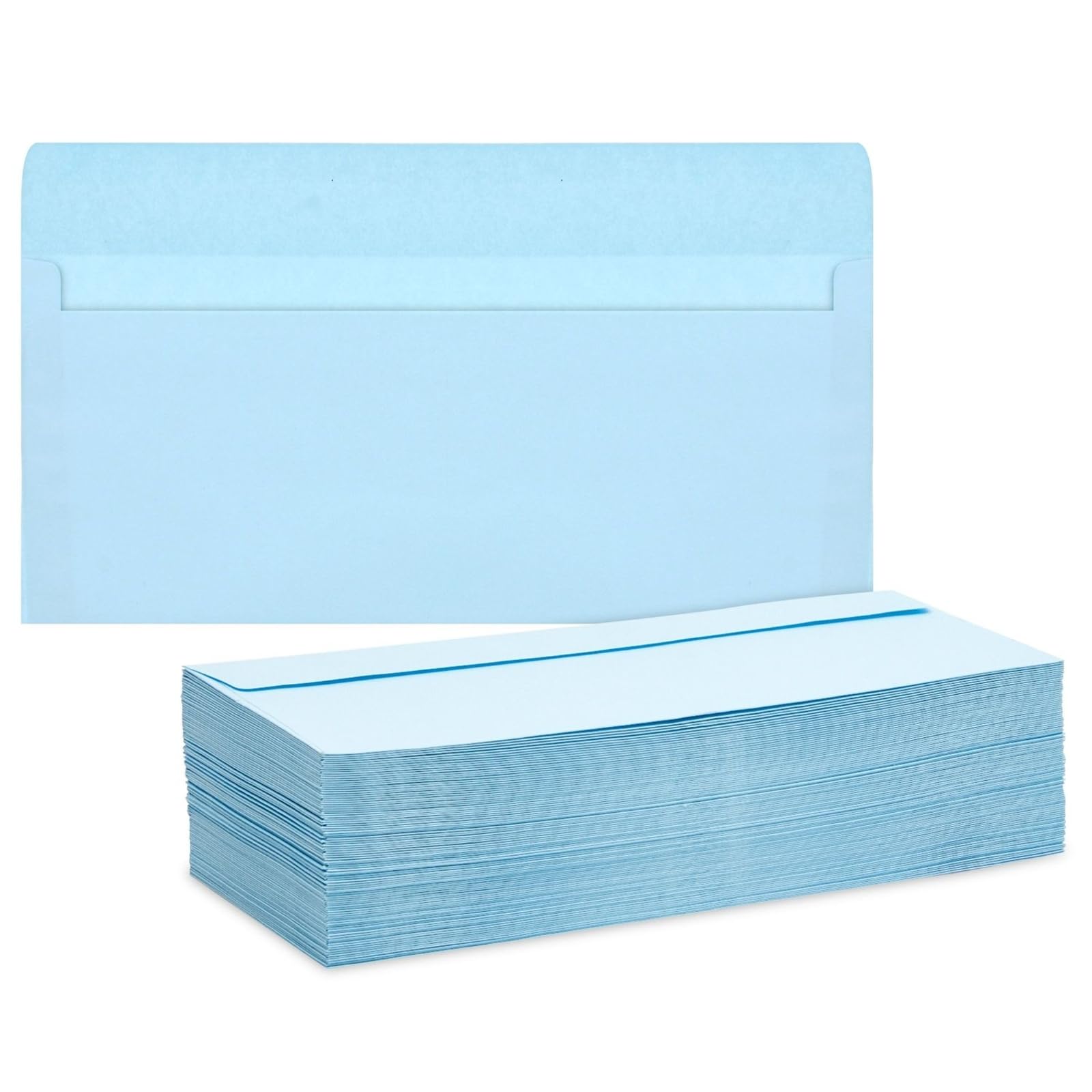 Juvale #10 Light Blue Envelopes - Versatile for Letters, Invitations & Resume Paper - Business Envelopes for Office Mailing - Secure Peel & Seal Closure - 100 Pack, 4 1/8 x 9 1/2 In