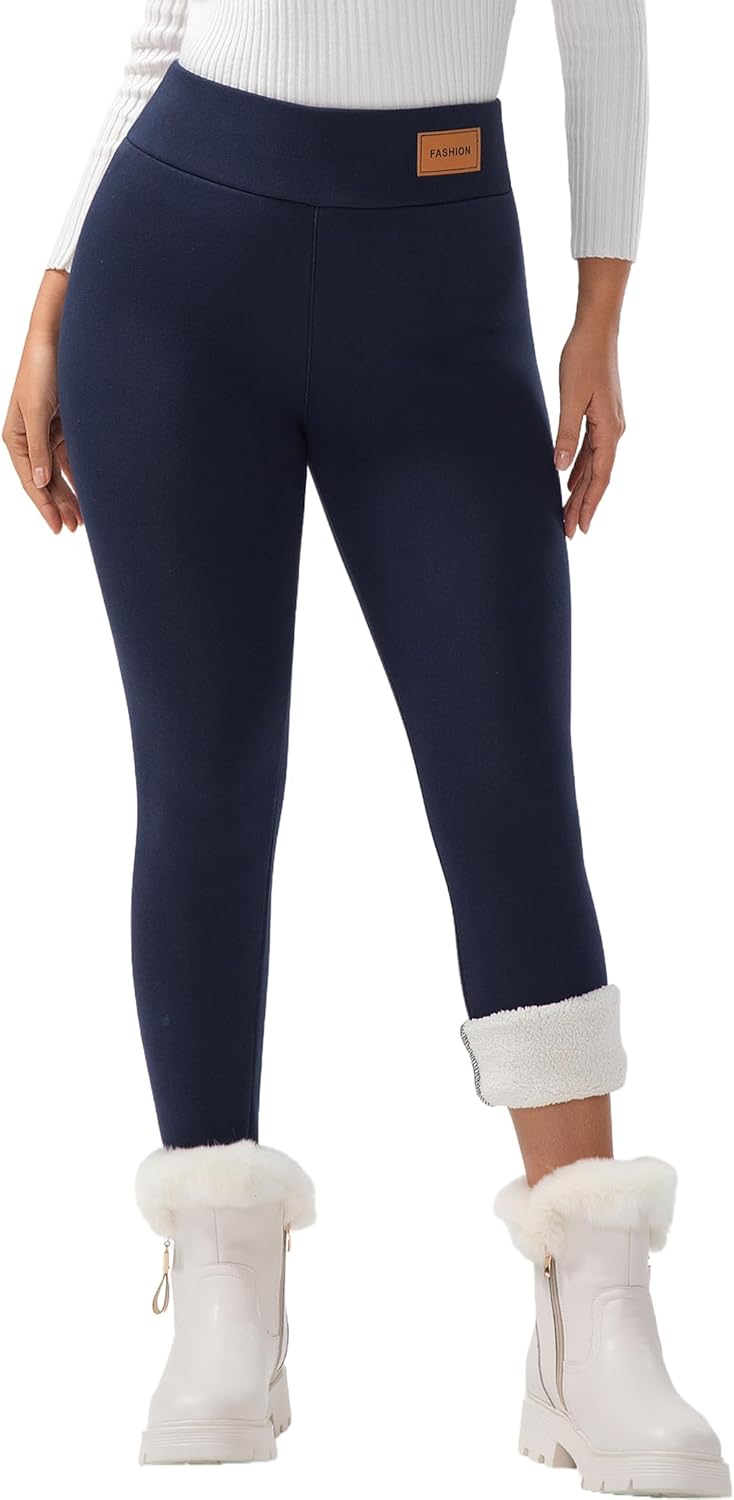 JK SUE JONES Women Winter Warm Thick Leggings Fleece Lined Stretchy Soft Thermal Sherpa Pants High Waist Tights