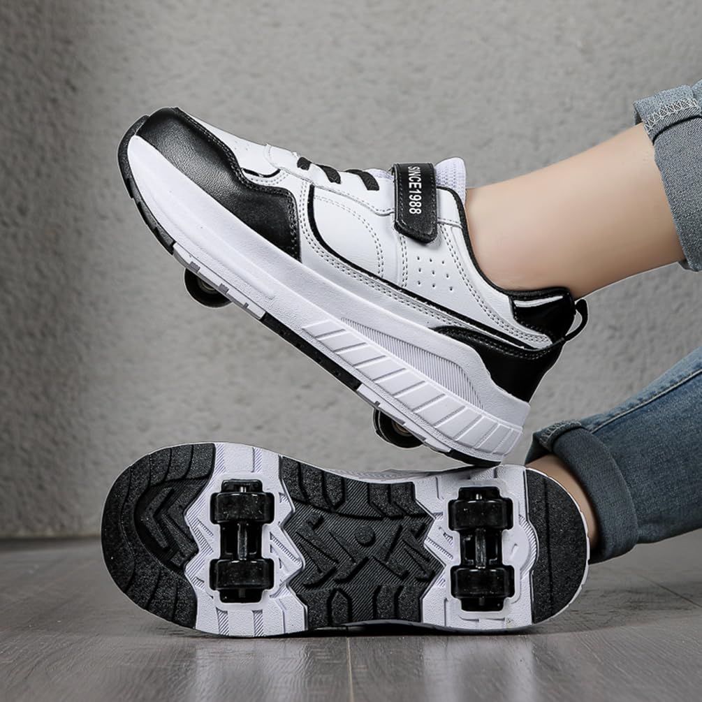 Dziewczęce buty na kółkach dla chłopców buty do deskorolki dla dzieci 2 w 1 wielofunkcyjne buty na rolkach buty na rolkach buty damskie, Rolka S10, 38 EU