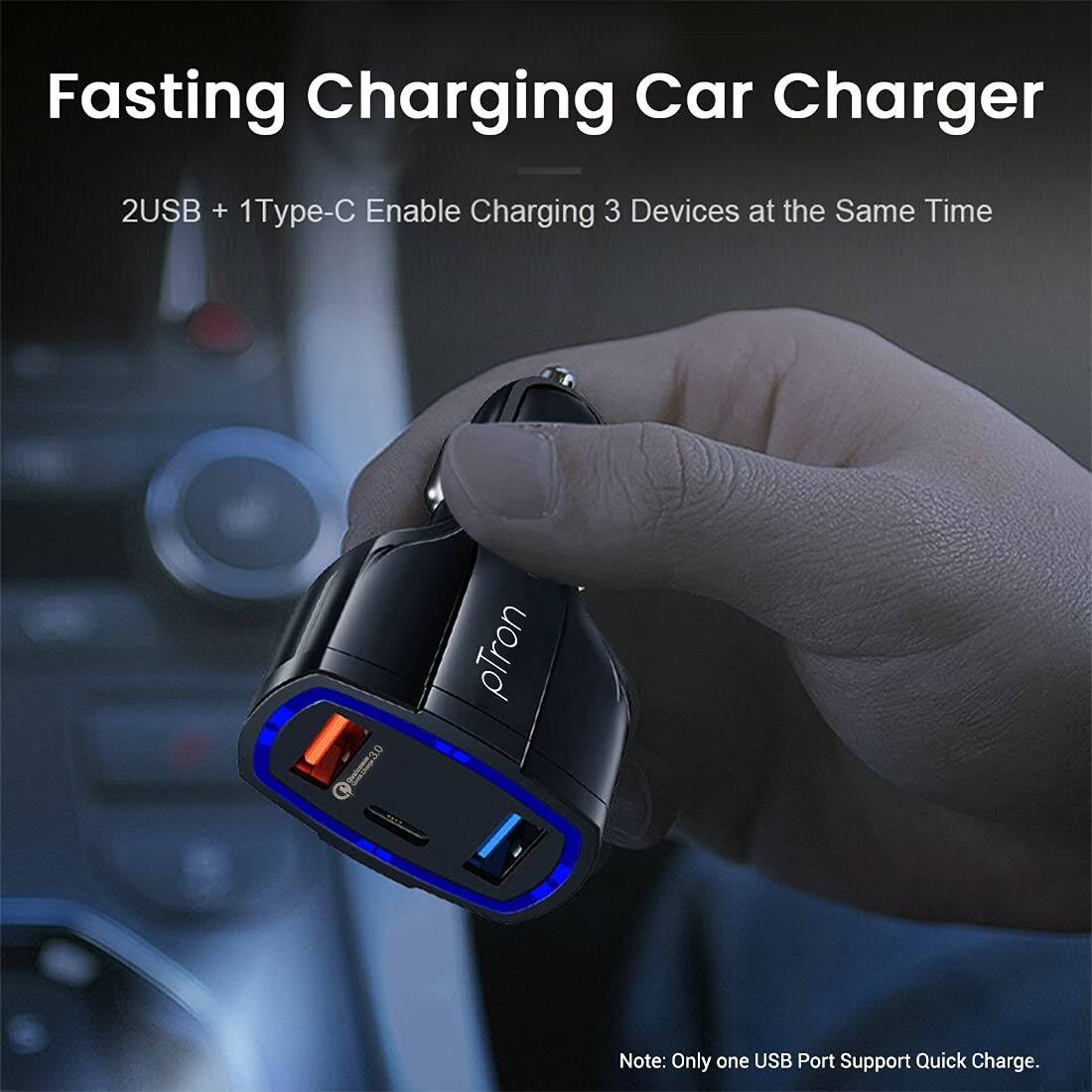 Power Your Devices on the Go with the Best Car Charger 6 pTron Bullet Pro 36W Fast Car Mobile Charger