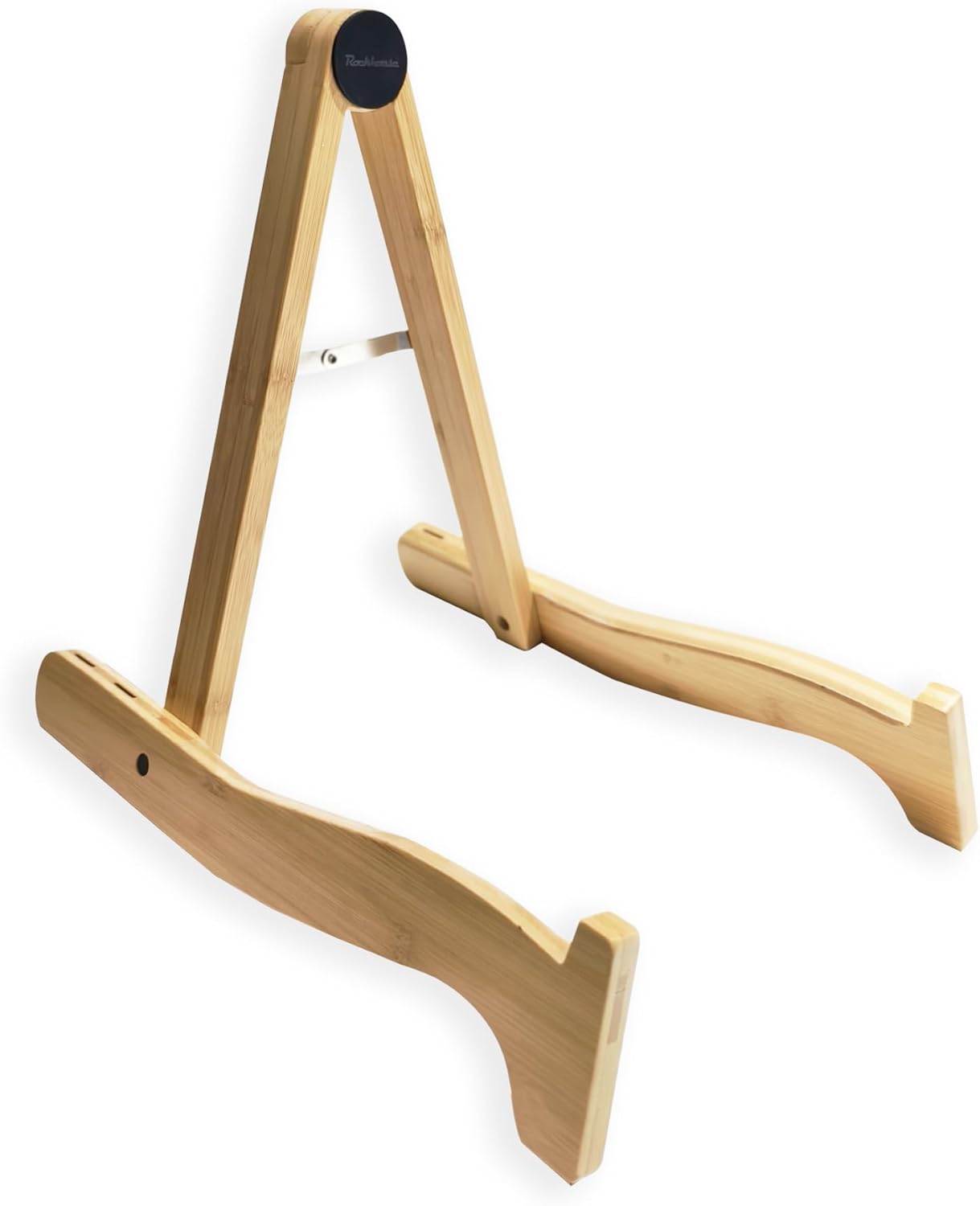 Rockhouse Guitar Stand Floor, Acoustic, Electric, Bass Guitars Cradle Support Solid Wood with Pick Slot, Folding A Frame Guitar Holder Portable for Gigs, Travel