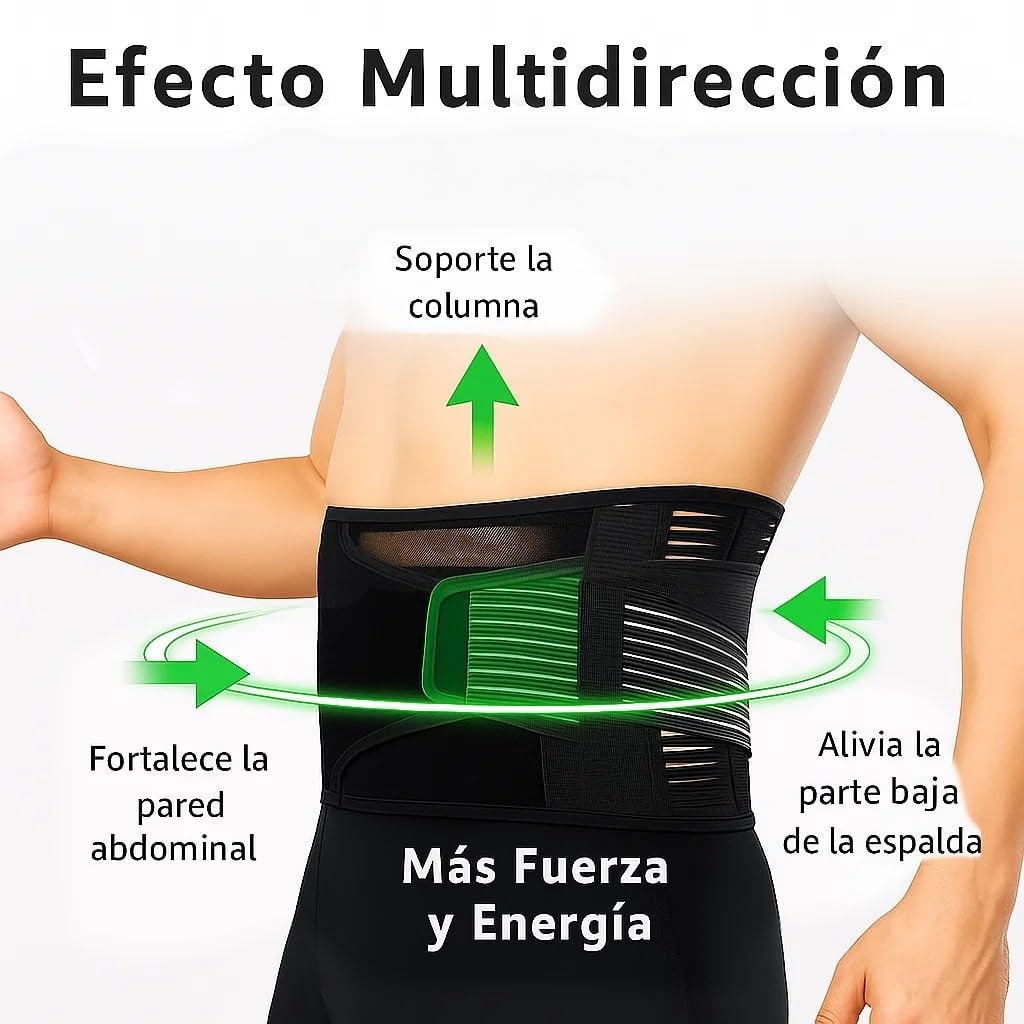 BODYPERFECT Faja Lumbar para Espalda, Cinturón de Soporte Lumbar Aliviar Dolor y Lesiones, Ciática, Faja Lumbar Deportiva para Hombre y Mujer (Negro, Medium)
