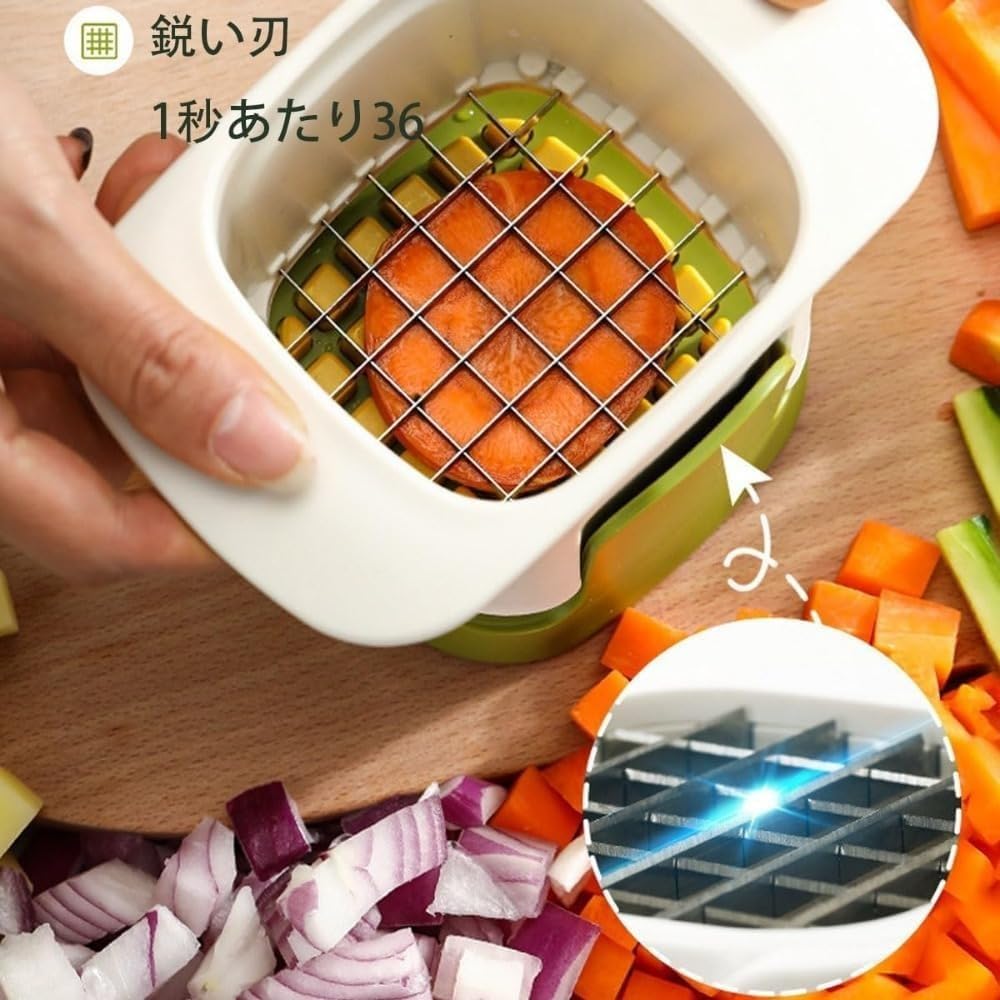 Amazon｜ポテトスティックカッター 野菜チョッパー 36 ナイフ穴 簡単に